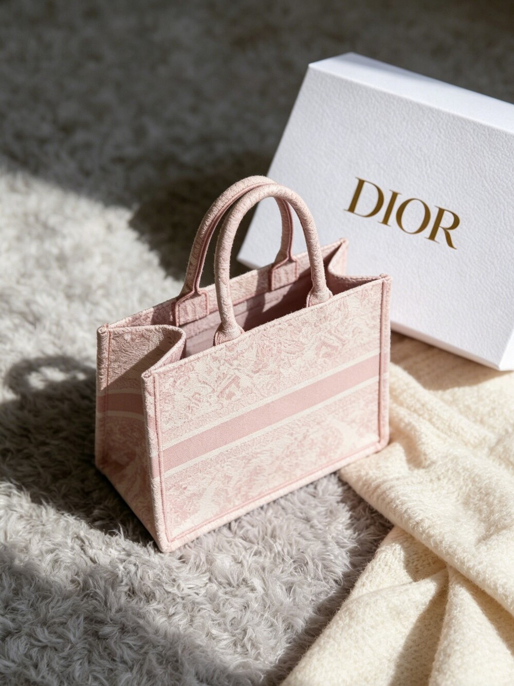 Large Dior Book Tote Bag Pink - Picture 2 of 6